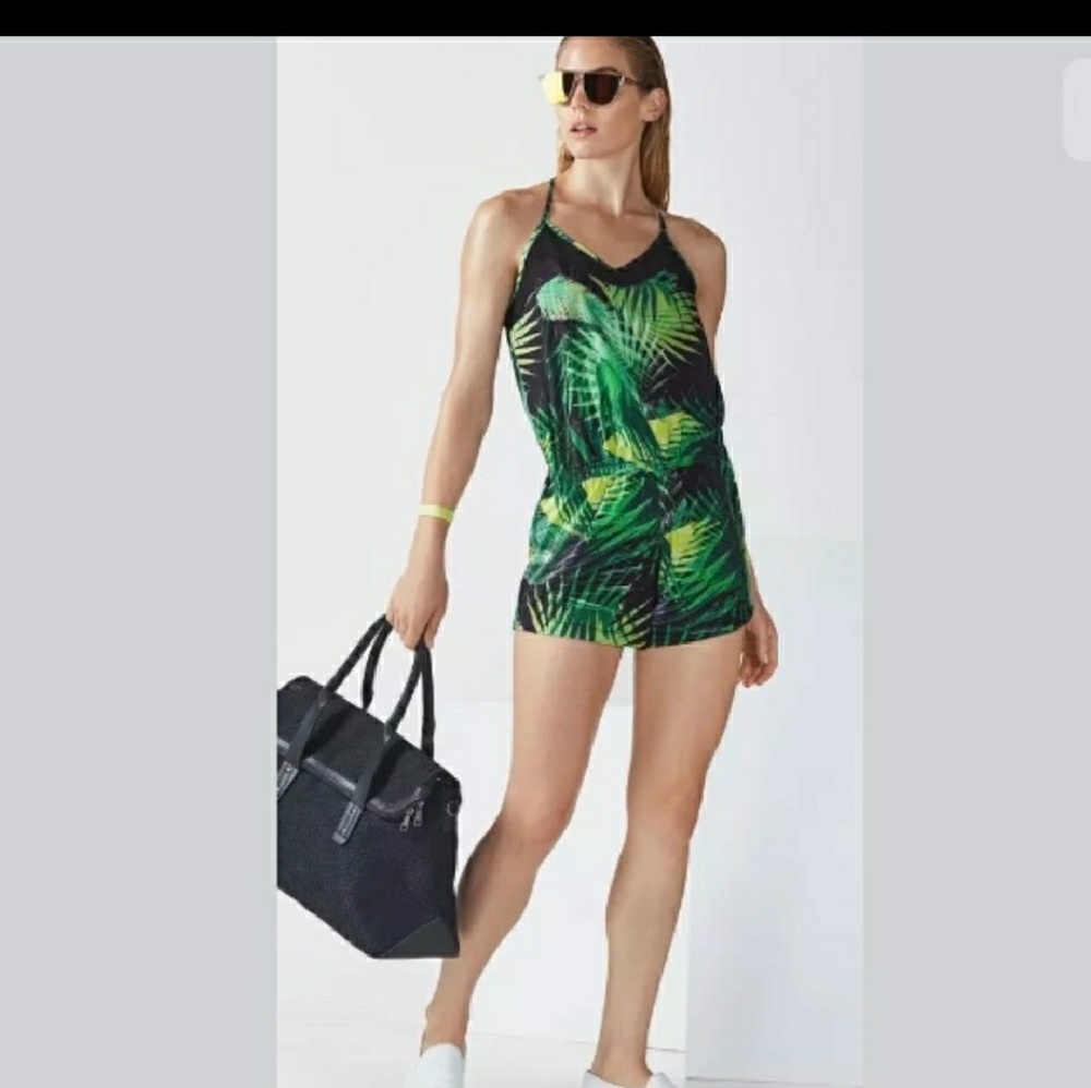 Never worn palm print romper